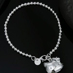 STERLING 925 HELLO KITTY LOCKET BRACELET
